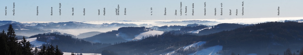 Panorma jihovýchod zima