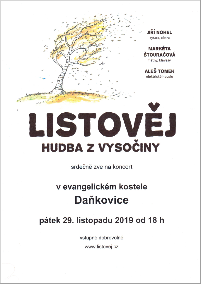 Plakát na koncert LISTOVĚJ